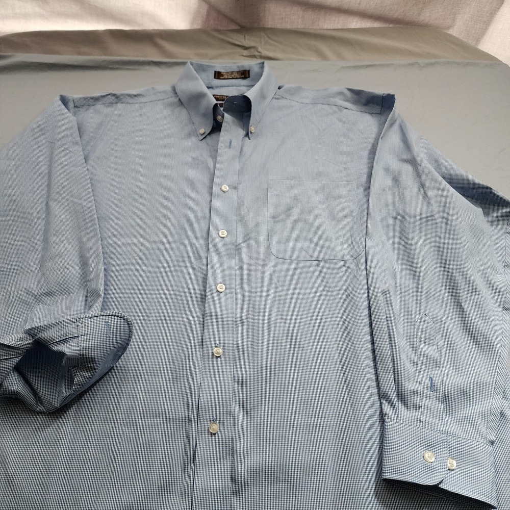 Forsyth of Canada Blue White Dress Shirt Size XL Classic Versatile Dapper Preppy